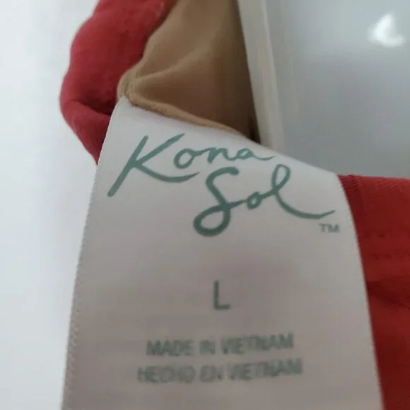 Women's Wide Ribbed Center Ring Medium Coverage One Piece Swimsuit  Kona Sol L - Picture 11 of 11